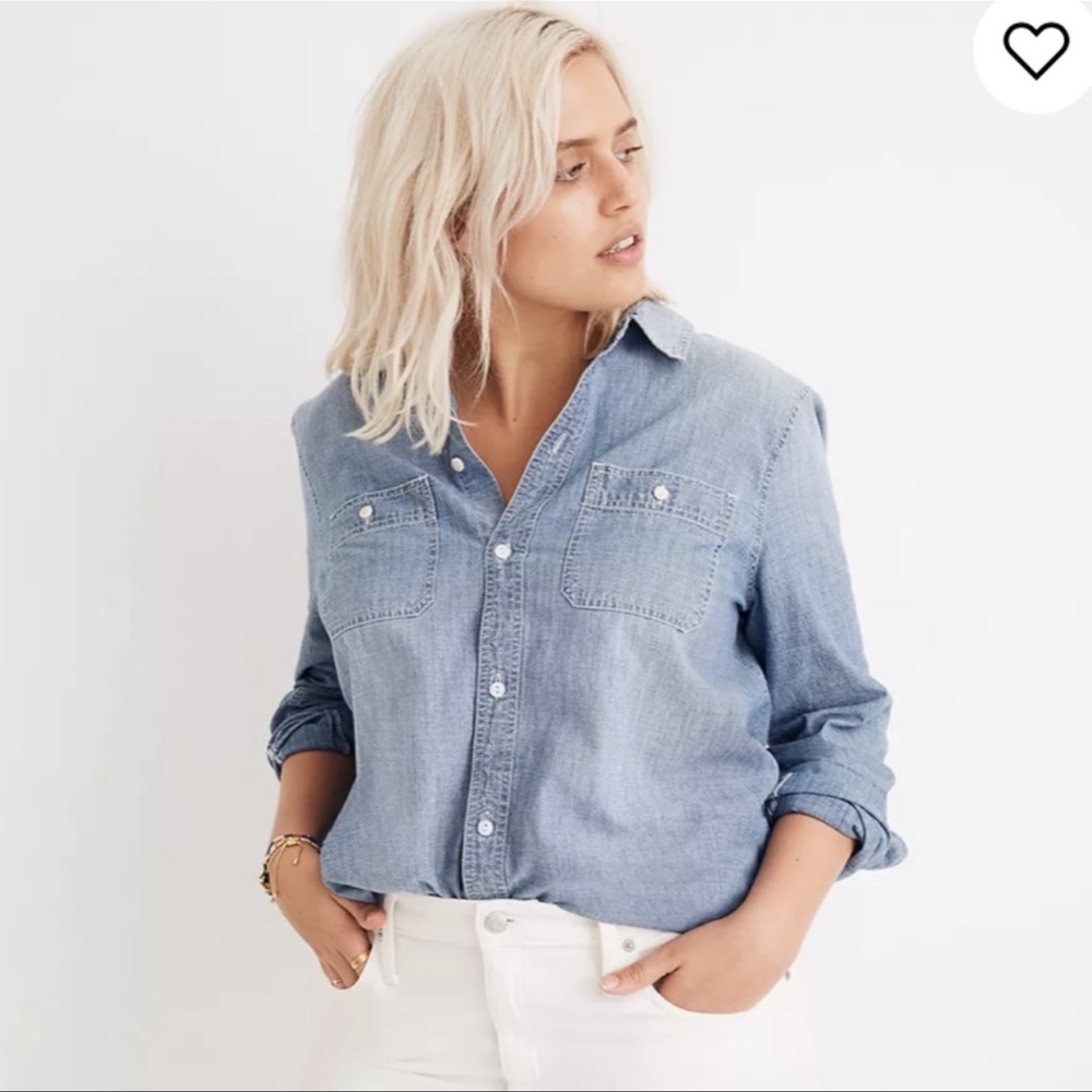 Madewell Classic Ex-Boyfriend Chambray Shirt Mazzy Wash